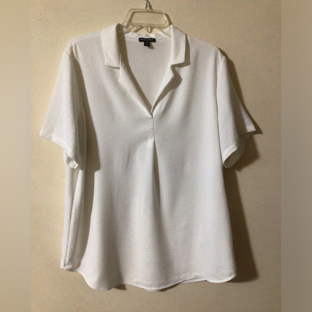 Hilary Ridley Elegant White Women's Top, XL